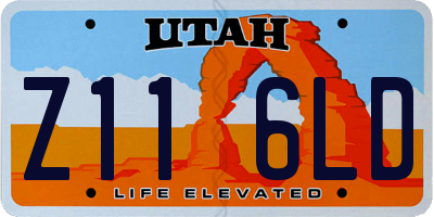 UT license plate Z116LD