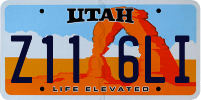 UT license plate Z116LI