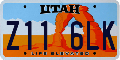UT license plate Z116LK