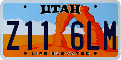 UT license plate Z116LM