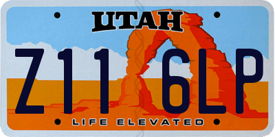 UT license plate Z116LP