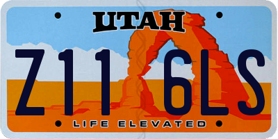 UT license plate Z116LS
