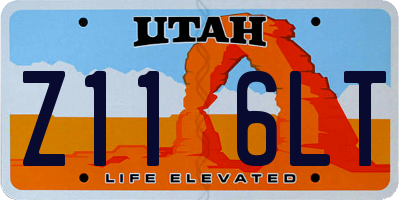 UT license plate Z116LT
