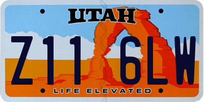 UT license plate Z116LW