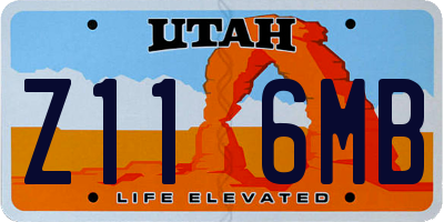 UT license plate Z116MB
