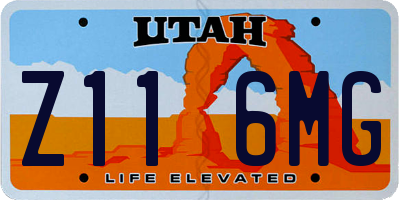 UT license plate Z116MG