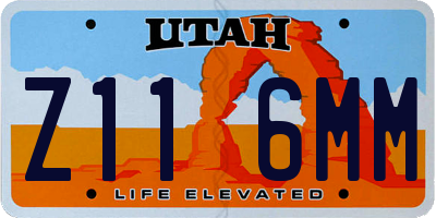 UT license plate Z116MM