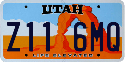 UT license plate Z116MQ