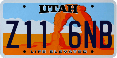 UT license plate Z116NB