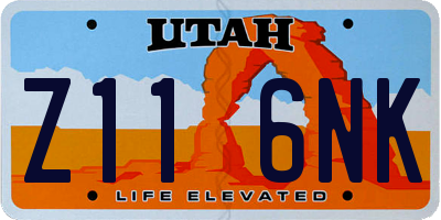 UT license plate Z116NK