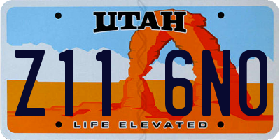 UT license plate Z116NO