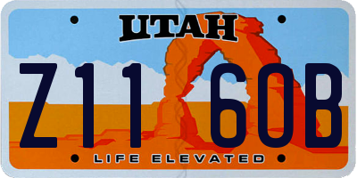 UT license plate Z116OB