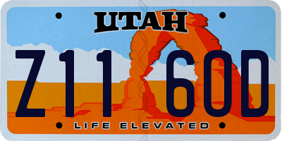 UT license plate Z116OD