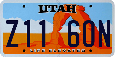 UT license plate Z116ON