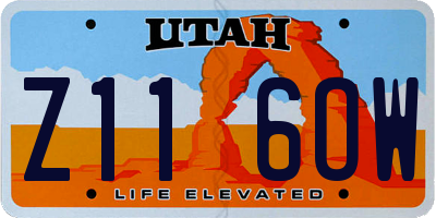UT license plate Z116OW