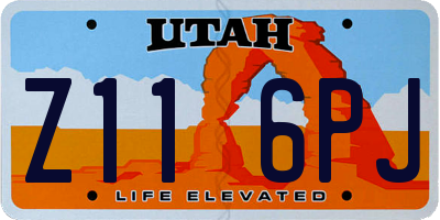 UT license plate Z116PJ