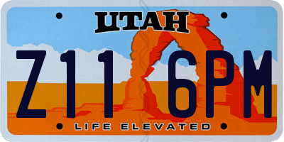 UT license plate Z116PM