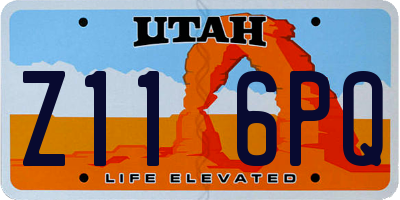 UT license plate Z116PQ
