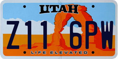 UT license plate Z116PW