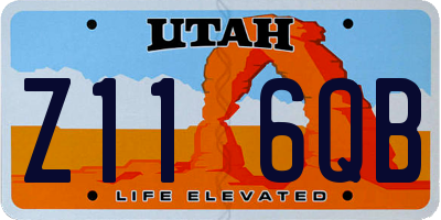 UT license plate Z116QB