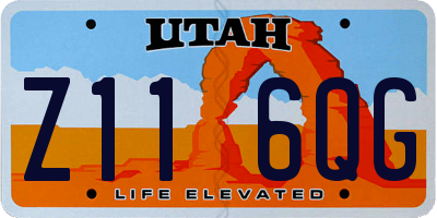 UT license plate Z116QG
