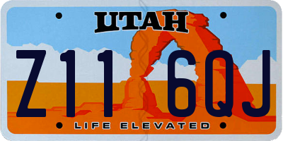 UT license plate Z116QJ