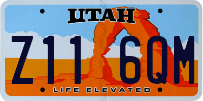 UT license plate Z116QM