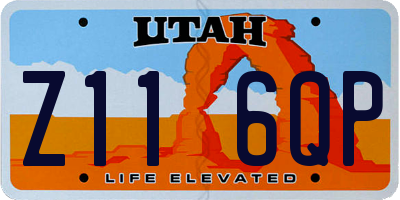 UT license plate Z116QP
