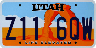 UT license plate Z116QW