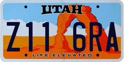 UT license plate Z116RA