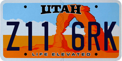 UT license plate Z116RK