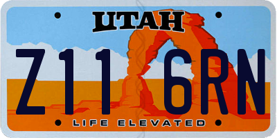 UT license plate Z116RN