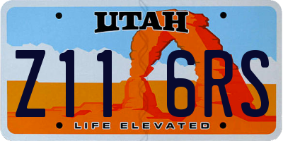 UT license plate Z116RS