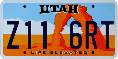 UT license plate Z116RT