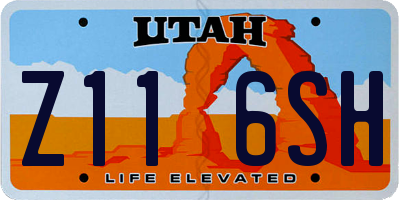 UT license plate Z116SH