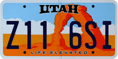 UT license plate Z116SI