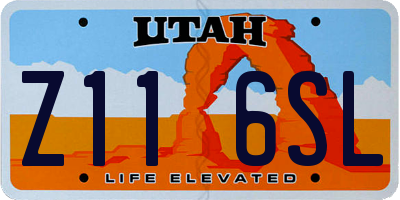 UT license plate Z116SL