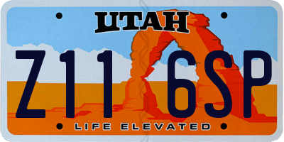 UT license plate Z116SP
