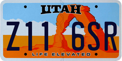 UT license plate Z116SR