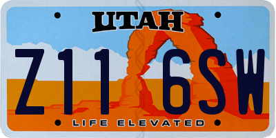 UT license plate Z116SW