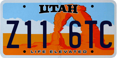 UT license plate Z116TC