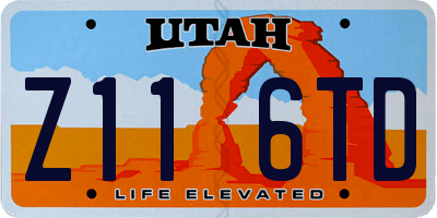 UT license plate Z116TD
