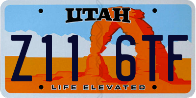 UT license plate Z116TF