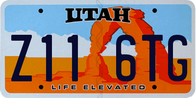 UT license plate Z116TG