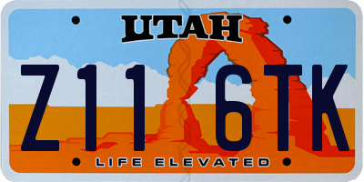 UT license plate Z116TK