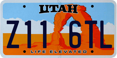 UT license plate Z116TL
