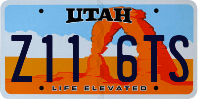 UT license plate Z116TS