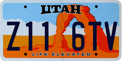 UT license plate Z116TV