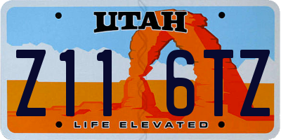 UT license plate Z116TZ