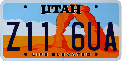 UT license plate Z116UA